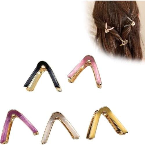 5 Pcs V-Shape Metal Hairpins Woman Korean Style Claws Geometric Hair Clips Hairgrips Girls Barrettes Fashion Hair Accessories