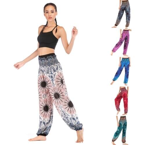 Floral Design Rayon Thailand Bohemia Woman Pants Dropshipping Fast Shipping Usps