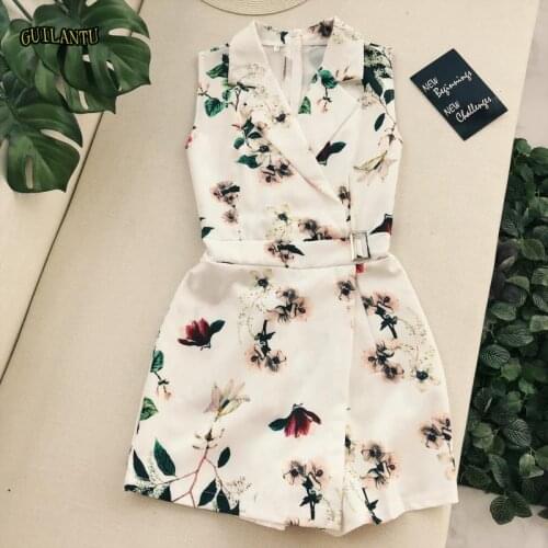Vintage Floral Print Bodysuits Jumpsuit Women Sexy Party Playsuits Female Casual Beach Romper Ladies Boho Wide Leg Jumpsuit