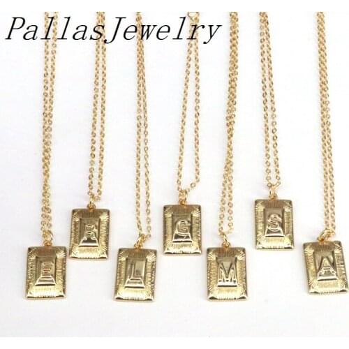 12Pcs 2020 Fashion Gold Color Alphabet Name Jewelry Charm 26 Letters Necklace Pendant Charms