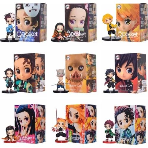 2/3/4/5/6/pcs Demon Slayer Nezuko Zenitsu Tanjirou Giyuu Inosuke Q Ver. Action Figures Kimetsu no Yaiba Anime PVC Figurine Toys