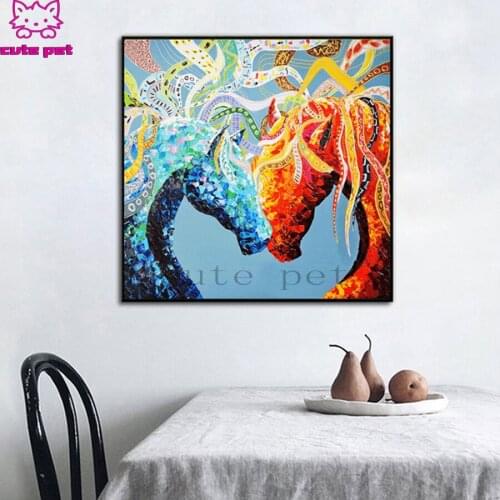 3d round square diamond embroidery Scandinavia Style Horse Diy full diamond painting stitch cross mosaic picture rhinestones