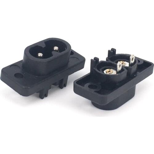 5 Pcs IEC 320 C8 Male Plug 3 Pins PCB Panel Power Inlet Socket Connector