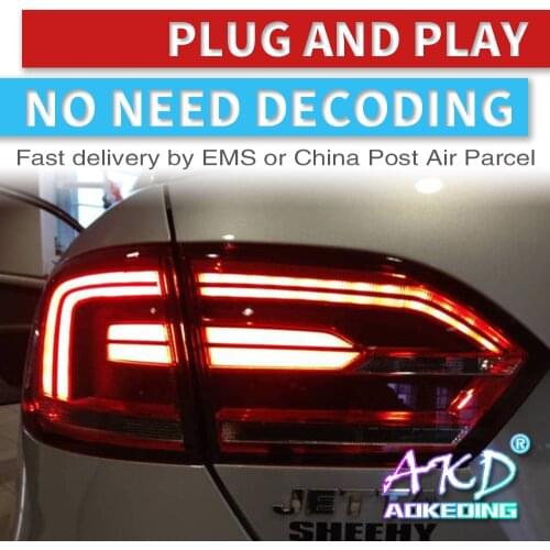 AKD tuning cars Tail lights For VW Jetta MK6 2012 Taillights LED DRL Running lights Fog lights angel eyes Rear parking lights