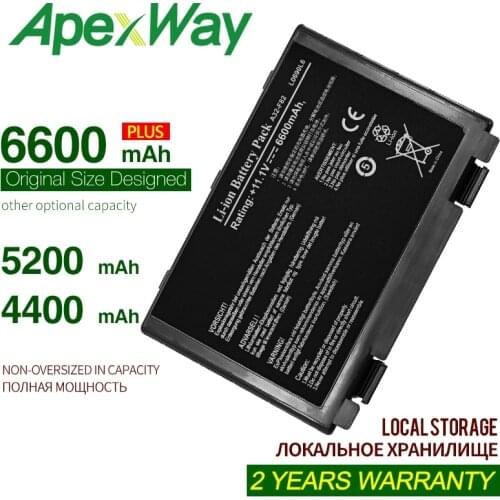 ApexWay 6 Cell Battery Pack For Asus A32-F82 A32-F52 A32-F82 N82 K40 K42J K42 k50c K51 k40in K50 K50iJ K51 k50AB k50ID k50iJ