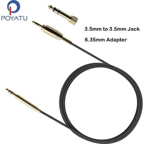 POYATU 3.5mm Male To Male Audio Hifi Headphone Cable For V-MODA Crossfade M-100 LP LP2 M-80 V-80 Headphone Replacement Cable