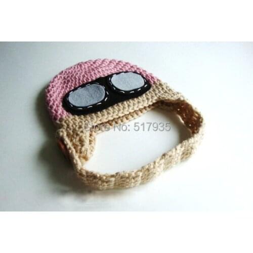 Free shipping,Cute Gorgeous Baby Girl aviator Hat Beanie New Hot-Blue/khaki Newborn Photo Prop