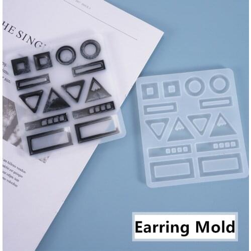 DIY resin crystal epoxy mold pendant earrings ornaments homemade jewelry whole plate earring silicone mold