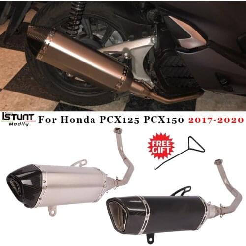 For Honda PCX 125 PCX 150 2017 2018 2019 2020 Motorcycle Full System Exhaust Modified Front Link Pipe Escape Muffler DB Killer