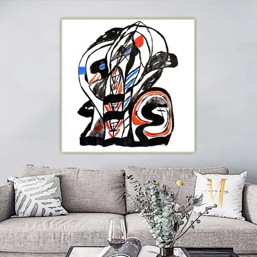 Concentre signes, by Jean Pierre Petit Abstract cartoon style Canvas Oil Painting Artwork Aesthetic Picture Wall Decor Home Deco