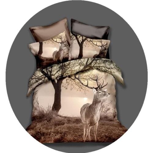 Leopard Quilt Cover King Size 3D Animal Deer Print Bedding Set Wildlife Comforter Cover Duvet Cover with Pillowcases Soft 3 Pcs