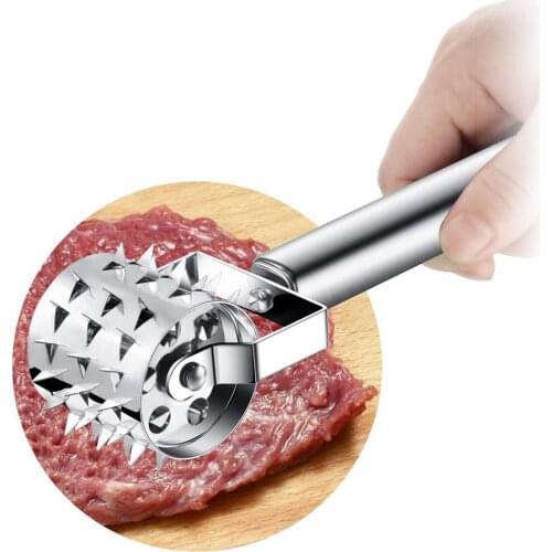 Kitchen artifact stainless steel meat hammer steak hammer rolling tender meat punch hole punch household kitchen gadgets