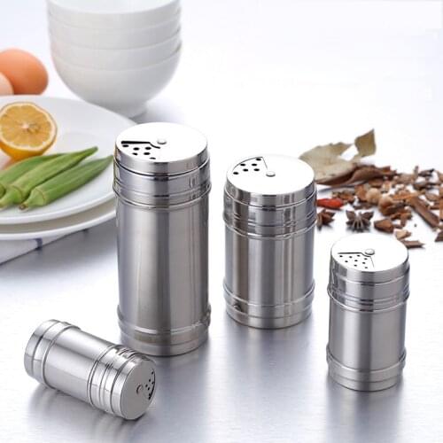 250ML Stainless Steel Kitchen Herb Spice Bottle Pepper Salt Shaker Spice Container Toothpick Seasoning Jar Can BBQ Salt Bottle