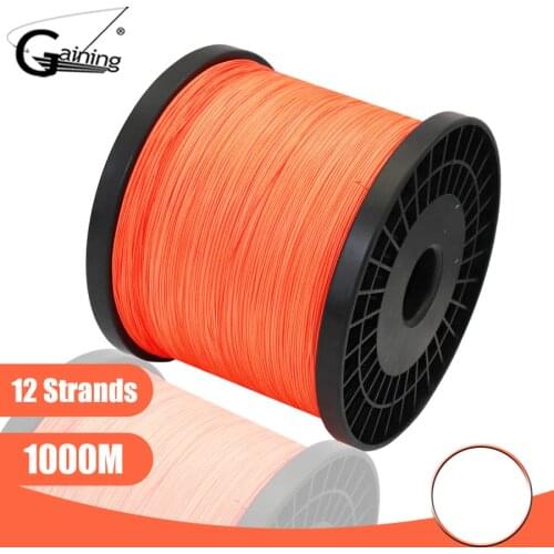Braided Line 12 Strands 1000M Braided Fishing Line Super Strong Japan Multifilament PE Line 35-180LB Carp Fishing