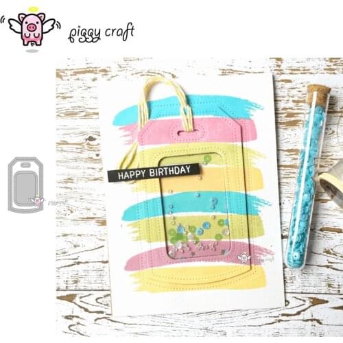 Piggy Craft metal cutting dies cut die mold Label tag decoration Scrapbook paper craft knife mould blade punch stencils dies