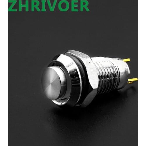 1pcs 8mm Self-reset Momentary Self-locking Latching Metal Push Button Switch 2pins High Head 3A/36V