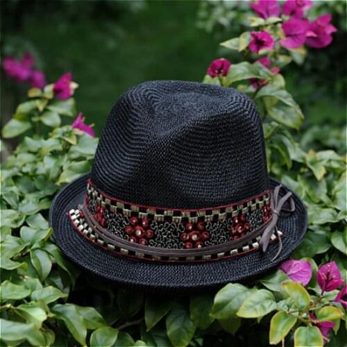 Fashion Chinese Embroidery Hat Women Men Floral Oktoberfest Wedding Straw Hat Beach Sun Cap Party Gift Women Elegante 923-201