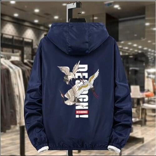 Men Windbreaker Jackets Hip Hop Japanese Casual Hooded Jackets Streetwear Usniex Students Loose Harajuku Devil Coat Male Fashion