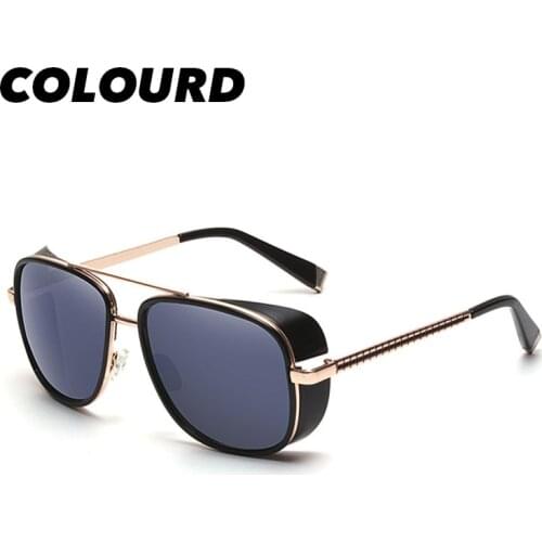 COULOUR 2019 Trending Tony Stark Sunglasses Men UV400 Gothic Square Sun Glasses Women Vintage Eyewear
