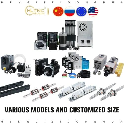 Customized CNC Kit HGR20 SBR16 SFU1605 MGN Linear Guide Rail Ball Screw Nema 23 Stepper Motor Spindle Inverter for DIY Machine