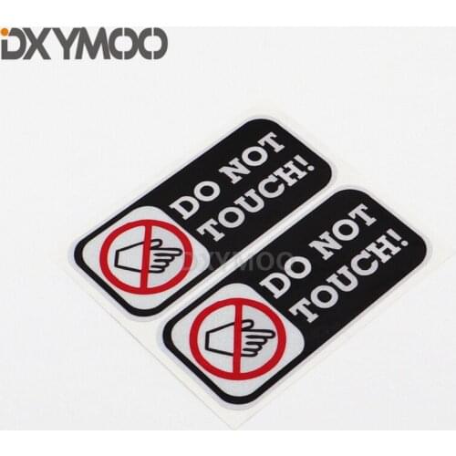 2PCS Car Styling Decal Warning DO NOT TOUCH Keep Hands Off Motorcycle Laptop Phone Decorate DIY Sticker 10x4.5cm