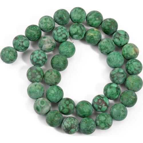 Natural Matte Stone Green Maifan Jaspers Round Loose Spacer Beads For Jewelry DIY Making Bracelet Accessories 15'' 6 8 10 mm