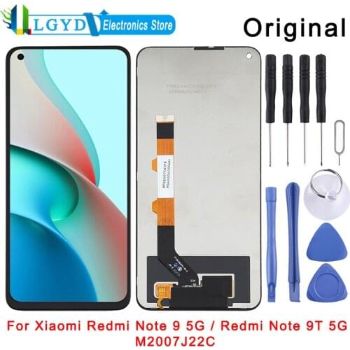 Original LCD Screen and Digitizer Full Assembly for Xiaomi Redmi Note 9 5G / Redmi Note 9T 5G M2007J22C