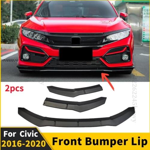 Front Bumper Lip Chin Guard Decoration Tuning Exterior Part Body Kit Diffuser For Honda Civic 2016 2017 2018 2019 2020