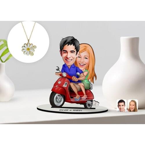 Personalized Valentine Caricature OF 3D Wooden trinket And Double Is Daisy Necklace Seti-10 Reliable Modern Simple Gift custom