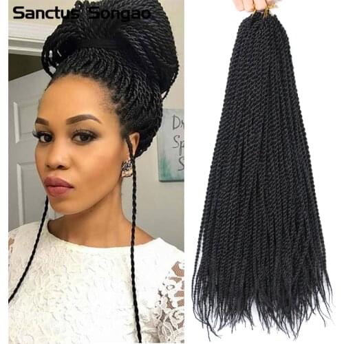 Synthetic Crochet Braiding Hair Senegalese Twist 22inch 30stands/pack Avaliable for Black Women High Temperature Fiber Extension