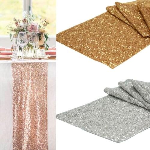 SEQUIN TABLE RUNNERS 12" x 108" 9 COLOURS EVENTS WEDDING DECOR CHRISTMAS DINNER