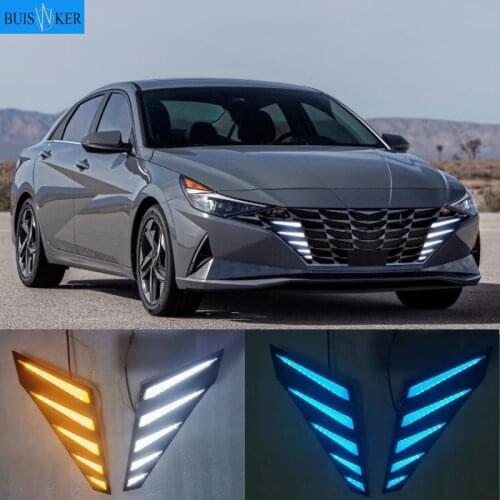 LED DRL Daytime Running Light Fog Lamp Turn Signal Light Assembly for Hyundai Elantra 2020 2021