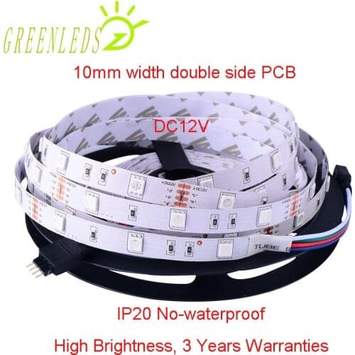 LED Strips IP20 No-waterproof 30LEDs per Meter RGB Color 7.2w/m DC12 IP20 Flexible Strips With 3 Years Warranties