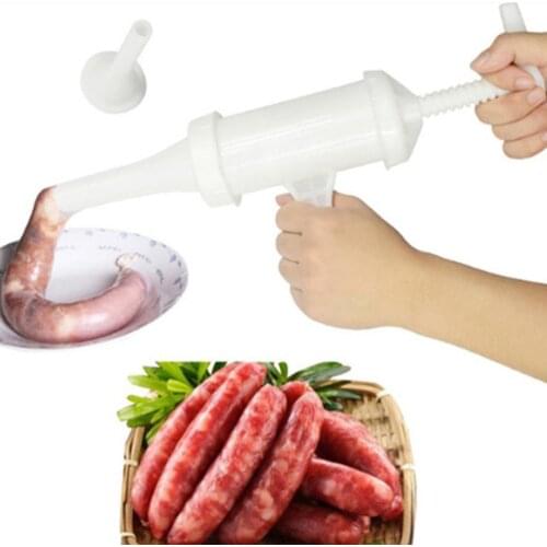 Sausage Maker Manual Hand Operated Sausage Filler Stuffer Sausage Machines Food Maker Funnel Nozzle Set For Kitchen Family Use