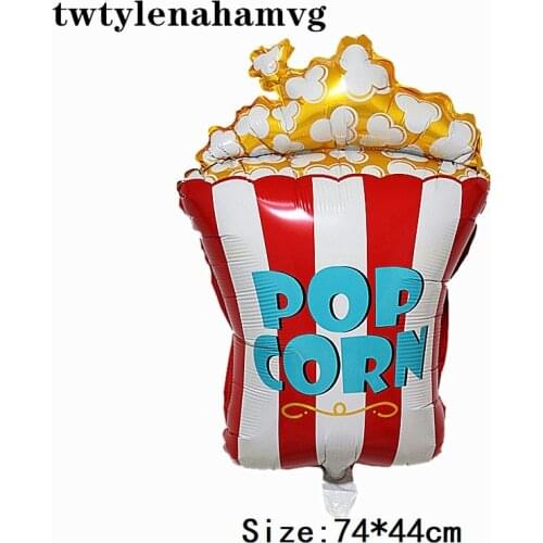 Birthday Party Holiday Childrens Day Decoration New Food Color Foil Balloon Popcorn Ballon Cartoon Kids Gift Inflate Toy