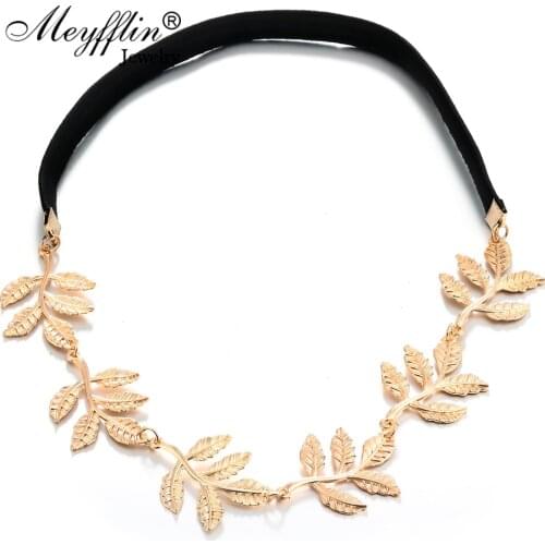 Retro Vintage Alloy Leaf Leaves Grecian Garland Forehead Head Hair Band Headband Gold Olive Branch Accessory