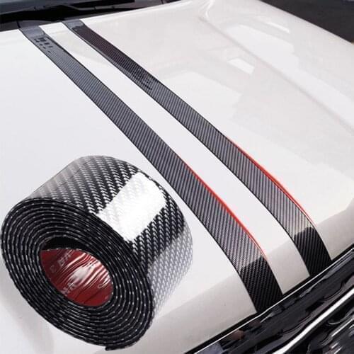 1.5M 6D Carbon Fiber Car Hood Vent Sport Strip Sticker For Peugeot 307 206 308 407 207 2008 3008 508 406 208 Mazda 3 6 2 CX-5 CX