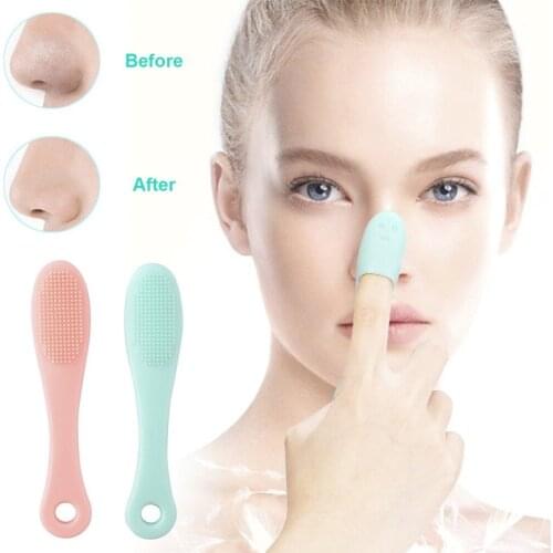 1pc Small Soft Pore Cleaner Blackhead Remover Brush Face Brush Exfoliating Manual Face Brush Finger brush Nasal Wing Cleaning