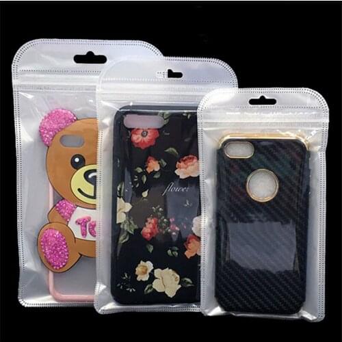 1000Pcs Mobile Phone Case Packaging Bag Self Sealing Transparent White Background Plastic Ziplock Bag Jewelry Mask Packaging Bag