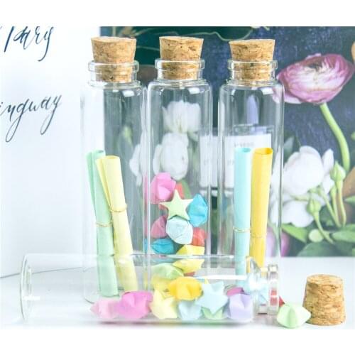 12Pcs 55ml Small Cute Clear Glass Container with Corks Refillable Jars Cosmetics Gifts Perfume Bottles Empty Exhibits Vials