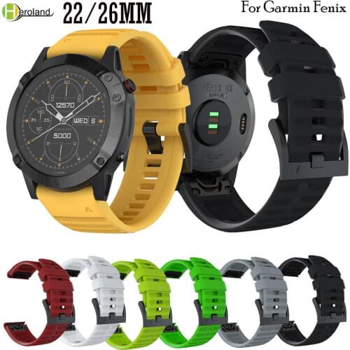 26mm Quick Release watchBand Strap For Garmin Fenix 6X / 6X PRO / 5X / 3 Silicone Wriststrap 22MM For Garmin fenix 6 / 5/ 6 PRO