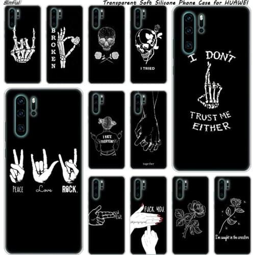 Abstract Line Face art dark Soft Silicone Phone Case for Huawei P30 P20 Pro P10 P9 P8 Lite 2017 P Smart Z Plus 2019 NOVA 3 3i