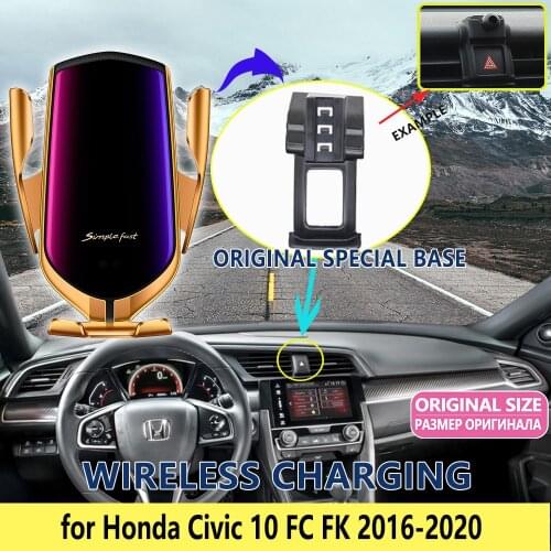Car Mobile Phone Holder for Honda Civic 10 FC FK 2016 2017 2018 2019 2020 GPS 360 degree rotation Support Accessories for iphone