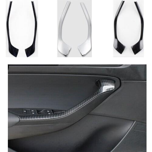 Car Interior Door Armrest Stripe Cover Trim Sequined sticker For Skoda Kodiak GT 2017-2019 Modified door handle trim sticker