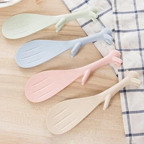 Squirrel Non-stick Rice Scoop Cartoon Meal Spoon Stand Upright Kitchen Utensil