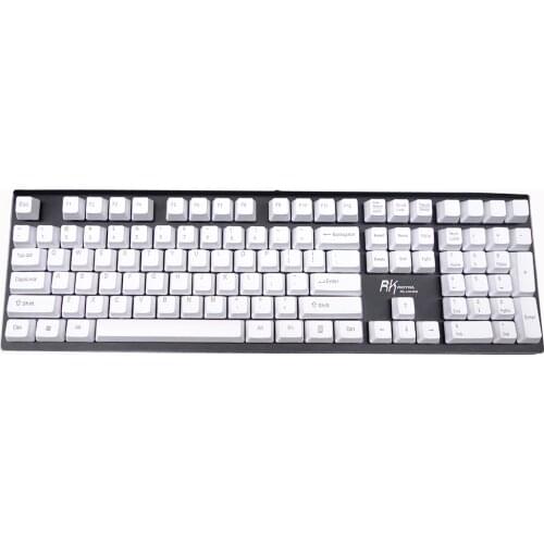 OEM White Thick PBT Keycaps ANSI ISO Layout Top Side Print Blank for Cherry MX Switches of Mechanical Keyboards