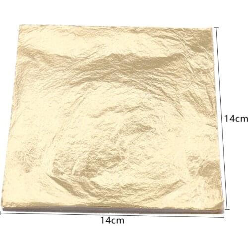 200 sheets Italian copper gold imitation leaf foil sheets gilding paper high quality for decorations 14X14cm free shipping
