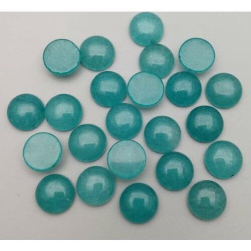 Wholesale fashion lake blue stone beads charms 12mm round cab cabochon no hole for jewelry making 50pcs/lot Free shipping