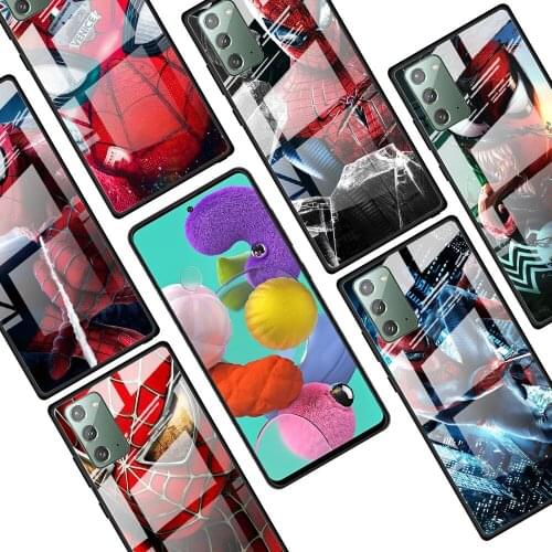 Spiderman Marvel for Samsung Galaxy Note 20 Ultra 10 Lite Plus 9 8 5G A70 A50 A40 A30 A20 Tempered Glass Phone Case