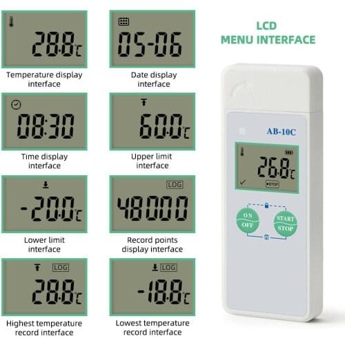AB-10C Digital USB Temperature Data Logger for Food Refrigerated Transportation